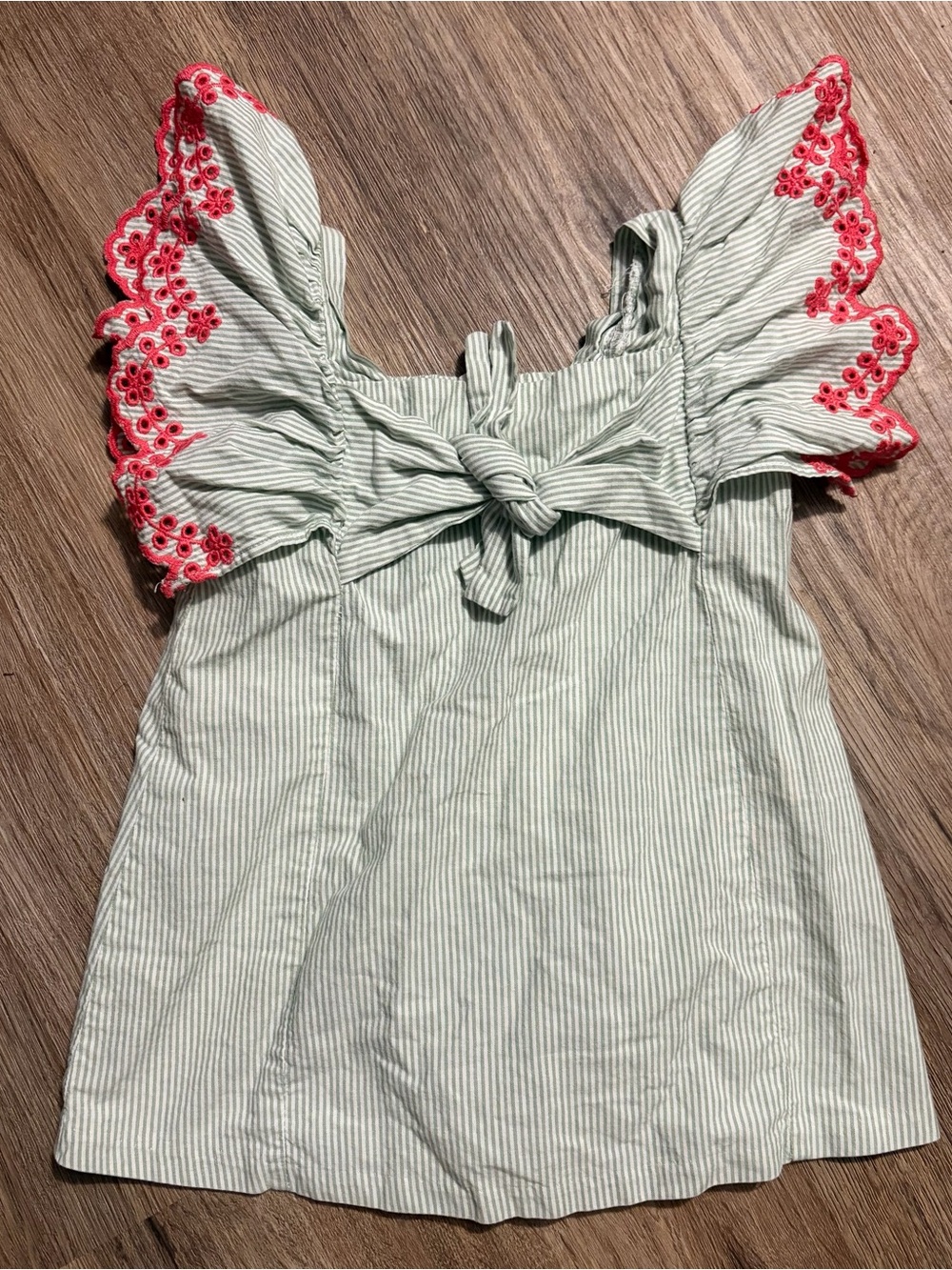 Bonnie Jean - Striped Tie-Front Flutter Sleeve Top - Size 2T